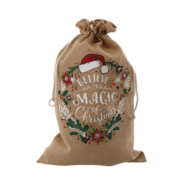 SÁČEK Z JUTY BOŽONARO. 86 x 53 CM MAGICKÉ VÁNOCE balení=5ks *3826