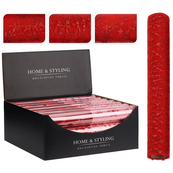 TKANINA DEKORACYJNA ROLKA 500 x 30 CM CZERWONY *9960