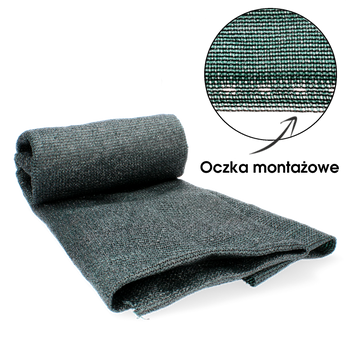 TIEŇOVACIA MREŽA NA OHRADENIE TMAVOZELENÁ 1,5 x 10 M 135g/m2 90% *5641