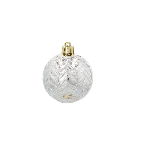 SET OF 16 BAUBLES 6 CM WHITE