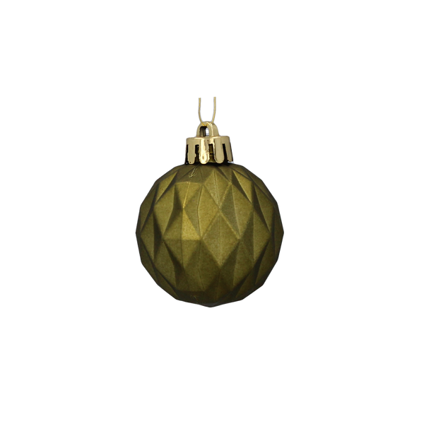 SET OF 47 BAUBLES 4-6 CM OLIVE/COPPER/GRAPHITE MIX DESIGNS