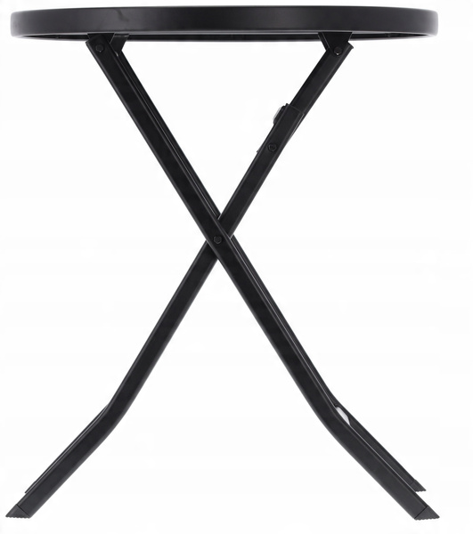 FOLDING ROUND TABLE 60 x 70 CM BLACK