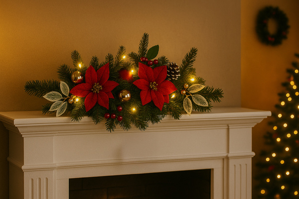 CHRISTMAS DECORATION LED 50 CM RED-GOLD