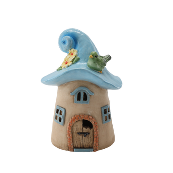 FIGURKA OGRODOWA - DOMEK GRZYBEK NIEBIESKI 24,1 x 21,5 x  34,2 CM LED *7065