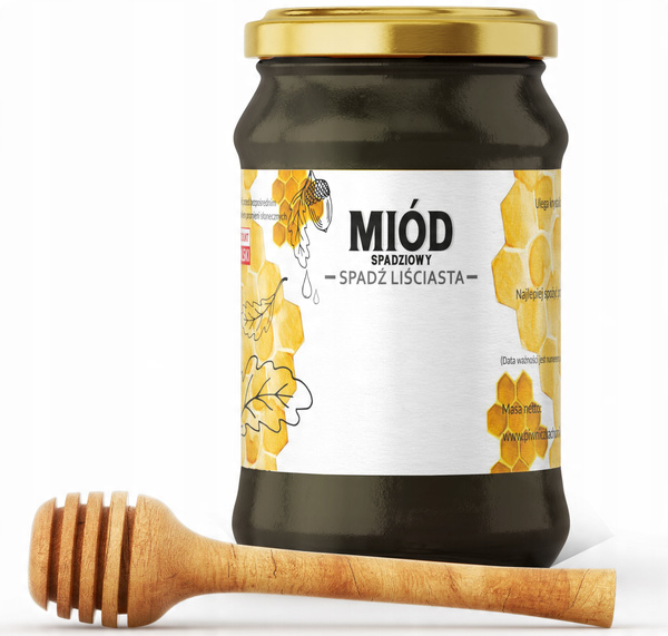 KPL. 100 ETYKIET MIÓD SPADZIOWY - SPADŹ LIŚCIASTA 116 x 50 MM *8313