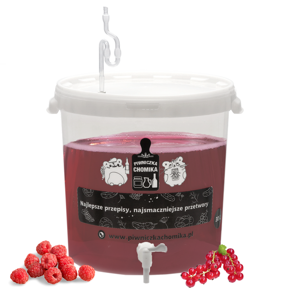 POJEMNIK FERMENTACYJNY 30L Z POKRYWĄ, KRANIKIEM, RURKĄ I USZCZELKĄ *5062