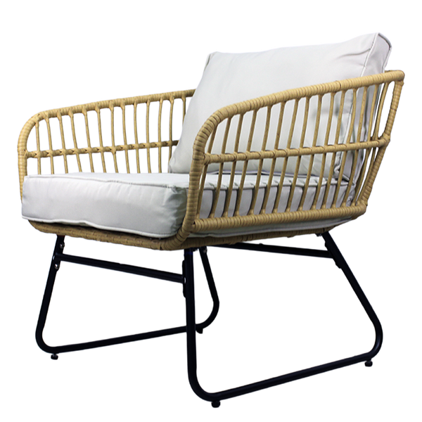 ZESTAW MEBLI OGRODOWYCH (SOFA, 2 KRZESŁA, 2 STOLIKI) - BRĄZOWY, PODUSZKI - SZARY *7534