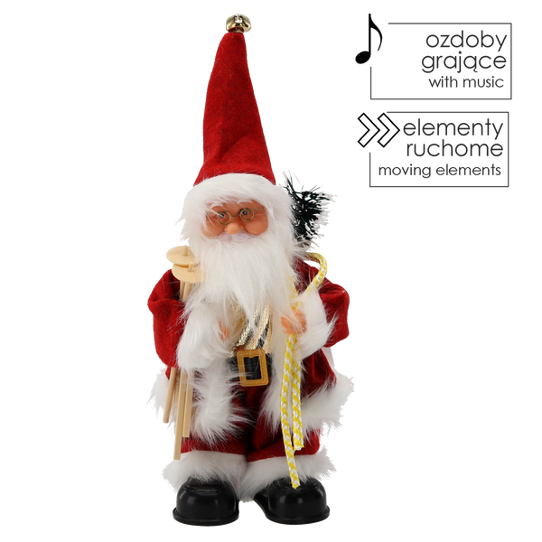 MIKULÁŠ NA LYŽIACH - HRÁJÚCI 30,5 CM *6972