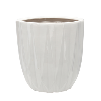 CERAMIC COVER FOR A POT 40 x 40 x 39,5 CM SUNNY WHITE