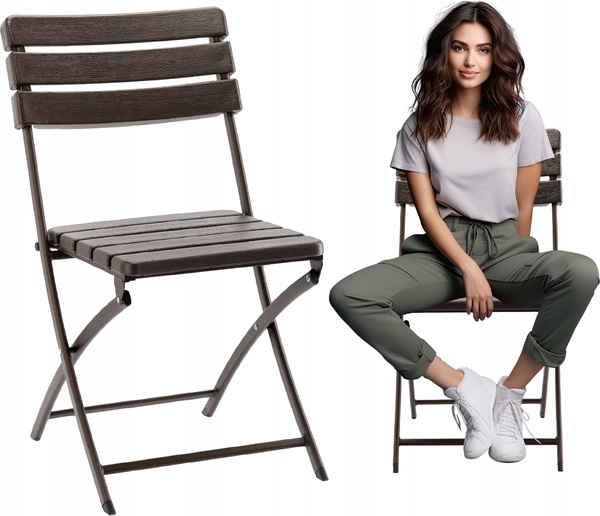 FOLDING GARDEN CHAIR 55 X 46 X 81 CM BROWN