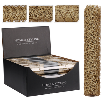 TKANINA DEKORACYJNA ROLKA 150 x 28 CM ZŁOTY *9526