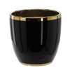 CERAMIC COVER FOR A POT 30,5 x 30,5 x 30,5 CM BLACK WITH GOLD LINE