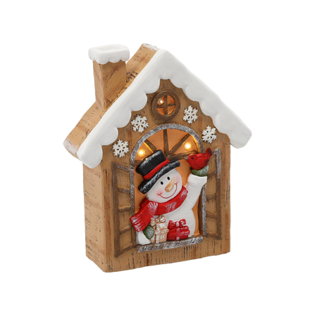 FIGURKA BOŻONAR. - DOMEK Z BAŁWANEM 28 X 10 X 33 CM LED *0943
