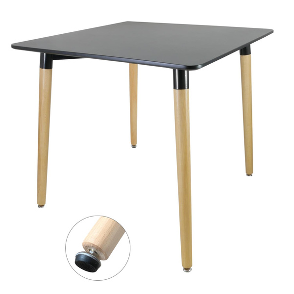 SQUARE TABLE 80 X 80 X 74 CM - BLACK