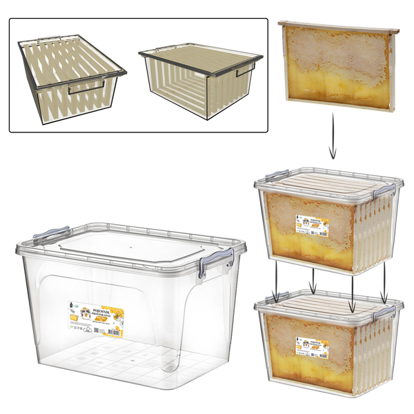 RECIPIENT RECTANGULAR MULTI BOX 30L PENTRU RAMI DE ALBINĂ *4146