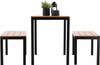 ZESTAW MEBLI OGRODOWYCH STÓŁ 110 x 58.5 x 75.5 CM + 2 ŁAWKI 110 x 39 x 45 CM BRĄZOWY *0858