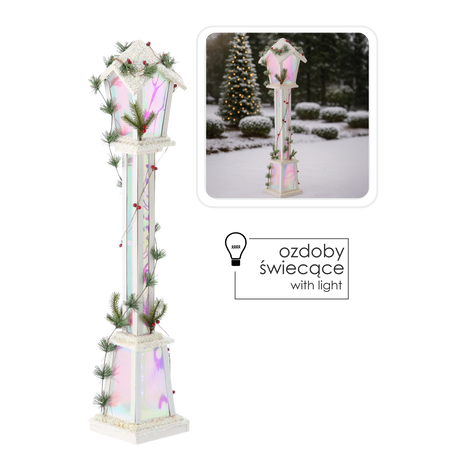 Vianočná biela LED lampa 18 x 18 x 100 CM *5164