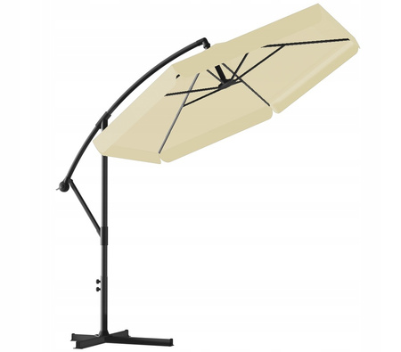 GARDEN UMBRELLA 3 M BEIGE "BANANA" WITH COVER