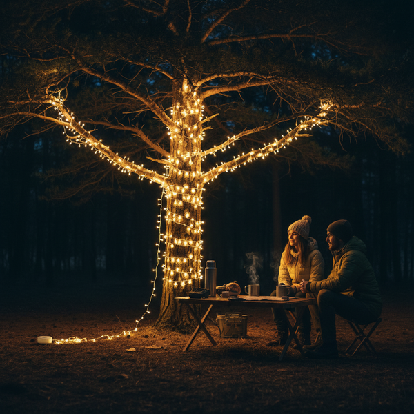 LAMPA DE CAMPING CU ȘIR LUMINAT 3W 8 M USB C disp=6 buc *1014