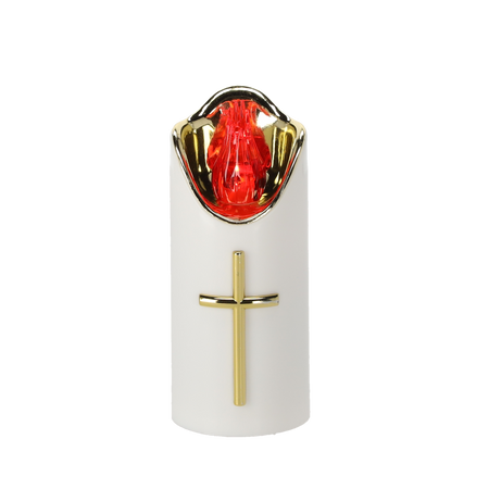 LED SVIECA RICO 12,5CM S BATÉRIAMI BIELA+ZLATÁ ČERVENÝ PLAMEŇ*7866