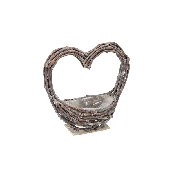 STANDING WICKER HEART COVER 33 X 16 X 35 CM