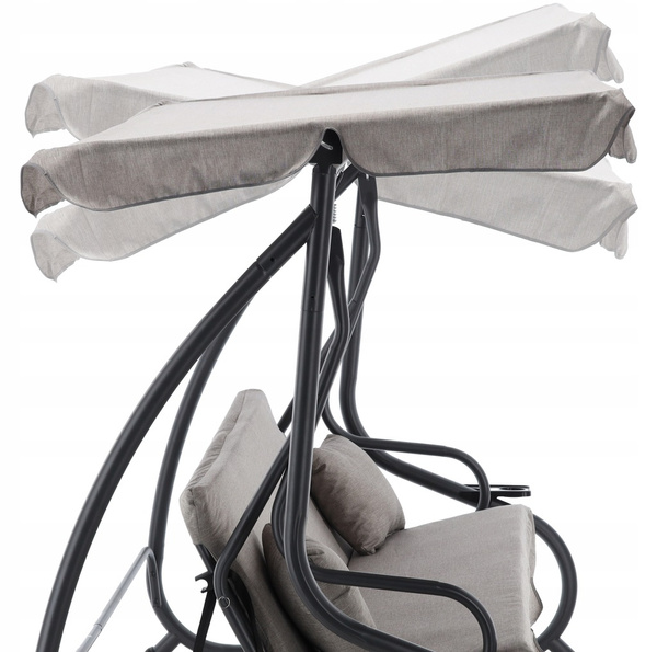 GARDEN SWING 210 X 120 X 170 CM GRAY MELANGE WITH SUNBED FUNCTION