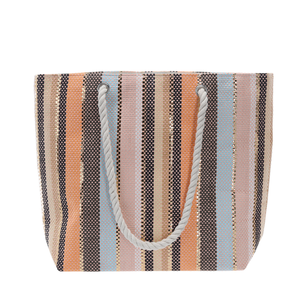 TORBA PLAŻOWA 48 x 36 CM WIELOKOLOROWE PASKI MIX KOLORÓW *4687