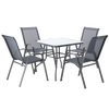 GARDEN FURNITURE SET - 4 CHAIRS + SQUARE TABLE - GRAY *3384
