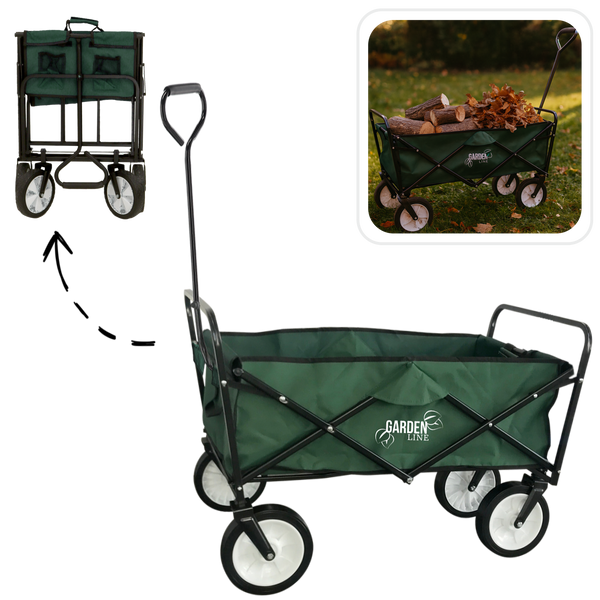 WÓZEK OGRODOWY ZIELONY SKŁADANY 116 x 54 x 90 cm *5168