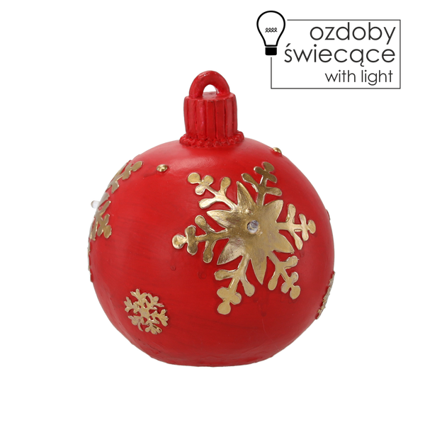 RED BAUBLE LED 16,5 CM