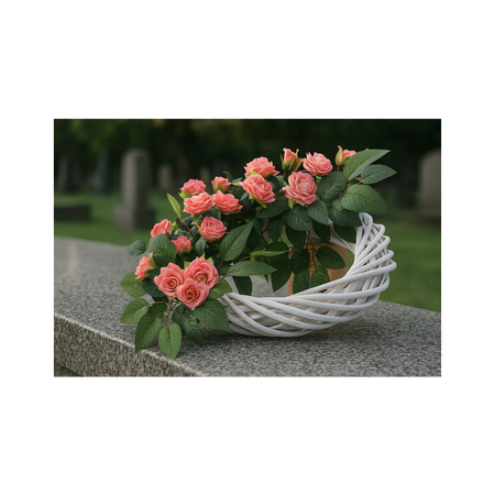 WIANEK WIKLINOWY 30 CM BIAŁY / SZARY *9364