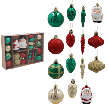 24 CHRISTMAS ORNAMENTS - MIX