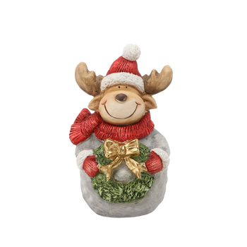 FIGURINE OF THE NATIVITY SCENE - REINDEER WITH WREATH 18 X 18 X 32 CM