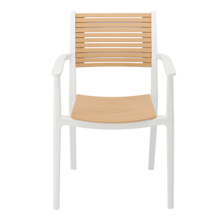 KRZESŁO OGRODOWE 57 x 55.5 x 45.5 / 84.5 CM BIAŁO - BEŻOWE *8700