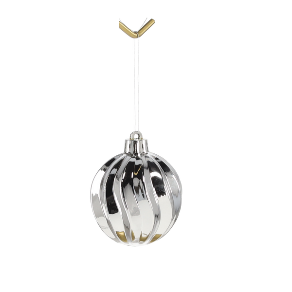 KPL. 9 DECORAȚII 6 CM ROȘU/ALBASTRU/ARGINTIU *7634