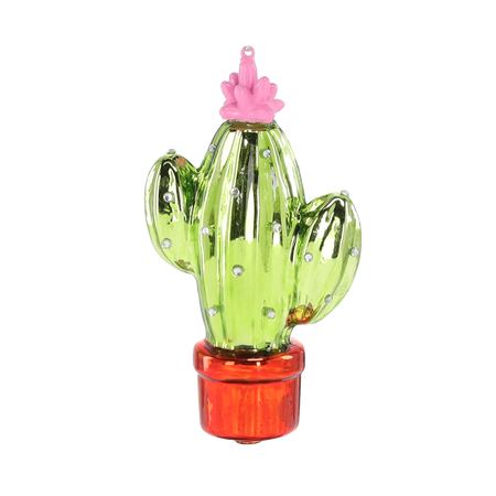 GLASS BAUBLE - CACTUS 3,8 x 7,2 x 13,2 CM