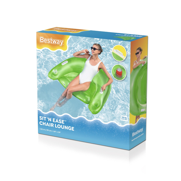 Nafukovacie kreslo na plávanie s madlami a držiakmi na nápoje 152 x 99 cm *6682