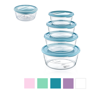 4 PCS ROUND TREND STORAGE BOX (0,3+0,7+1,1+1,75 lt)
