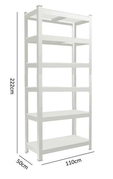 REGAŁ 6-POZIOMOWY 222 X 110 X 50 CM UDŹWIG PÓŁKI: 175 KG *0612
