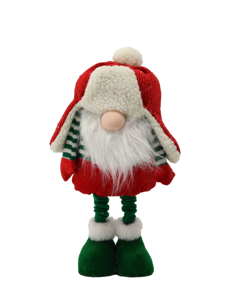 HOLIDAY GNOME WITH ADJUSTABLE LEGS 30 - 48 CM RED - GREEN