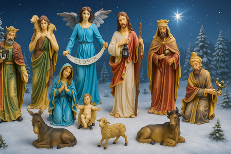 SET DE FIGURI DE CRĂCIUN 11 EL. de 60 CM polyresin *0510
