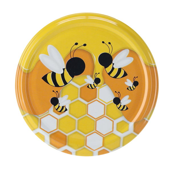 SET OF 10 LIDS DIA 82 6Z CARTOON BEES