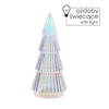 GLASS BAUBLE - SILVER CHRISTMAS TREE 8 x 19 CM