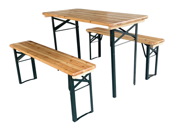ZESTAW BIESIADNY - STÓŁ 117 x 56 x 76 CM + 2 ŁAWKI 117 x 25 x 46 CM