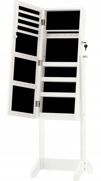 JEWELRY CABINET WITH MIRROR WHITE 34 X 35.5 X 120 CM
