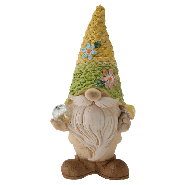 ZÁHRADNÍ FIGURKA - SLÁMEK S KLOBOUKEM 26 x 17 x 54 CM LED *7386