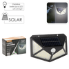 LAMPA SOLARNA 13,5 x 5,5 x 9,7 CM KINKIET Z CZUJNIKIEM RUCHU 100 LED ZIMNY BIAŁY  *6124