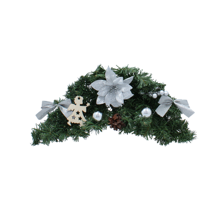 HANGING CHRISTMAS SWAG 46 CM SILVER