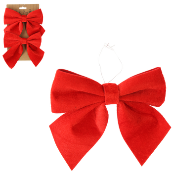 KPL. 2 KOKARDEK BOŻONARODZENIOWYCH 15 CM CZERWONY *3078