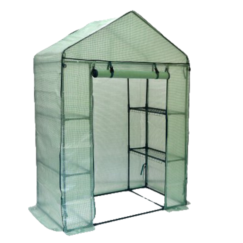 SZKLARNIA OGRODOWA Z PÓŁKAMI ZIELONA 140 x 73 x 200 CM